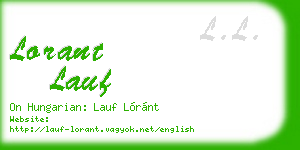 lorant lauf business card