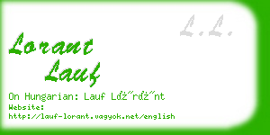 lorant lauf business card
